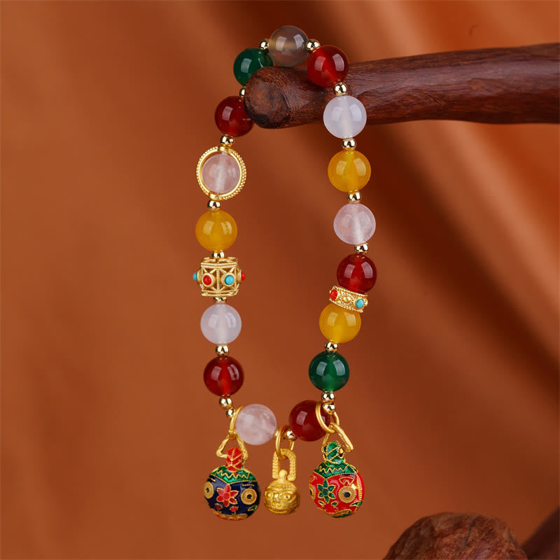 Agate Success Bracelet with Gold Swallowing Beast Power 8mm