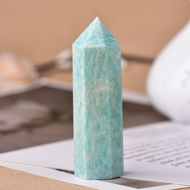 Amazonite Healing Energy Tower for Balance & Calm