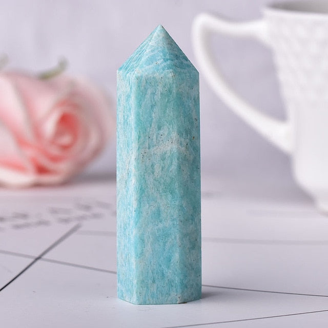 Amazonite Healing Energy Tower for Balance & Calm