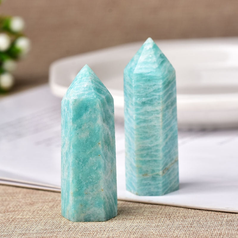 Amazonite Healing Energy Tower for Balance & Calm