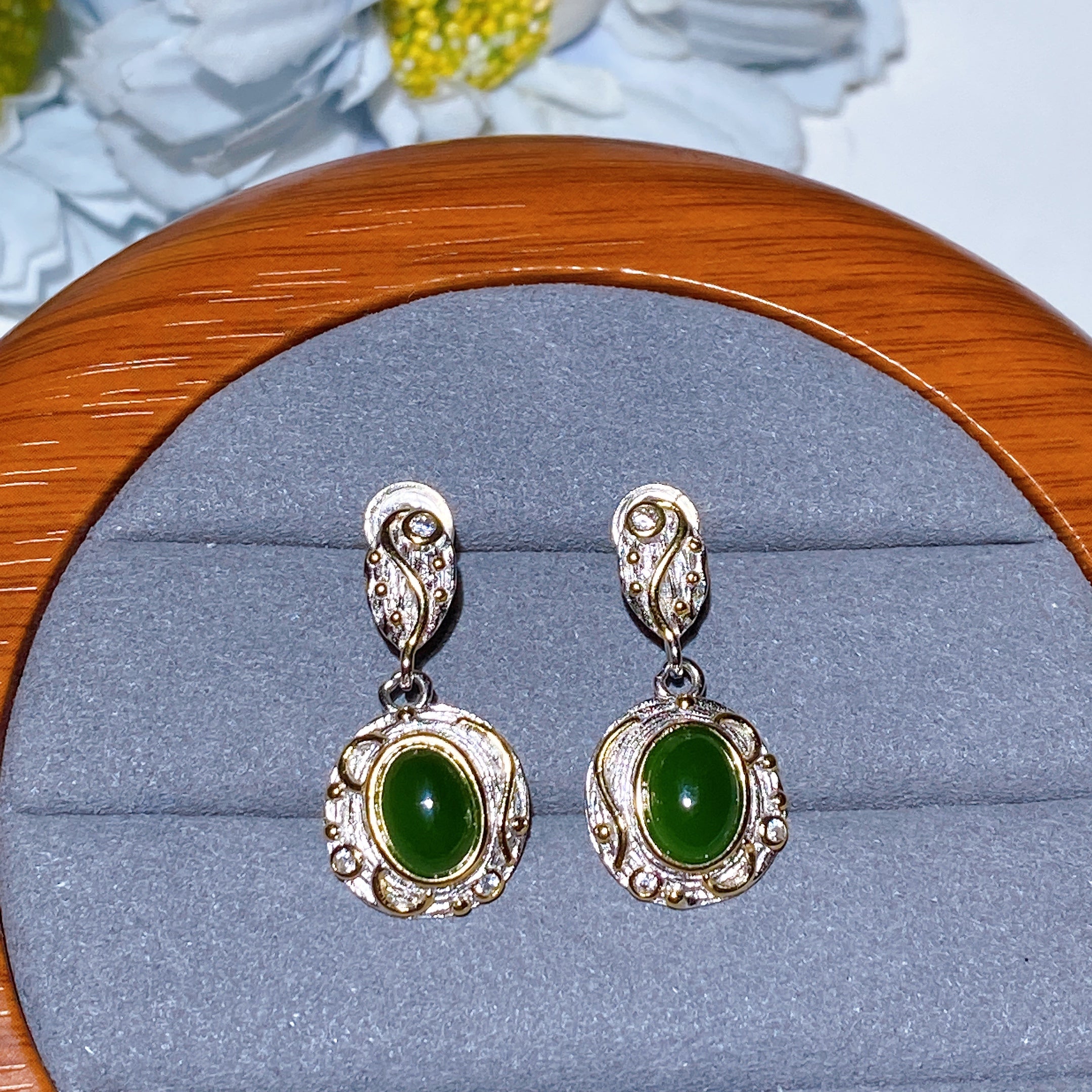 Amethyst 25mm Crystal Healing Earrings Silver