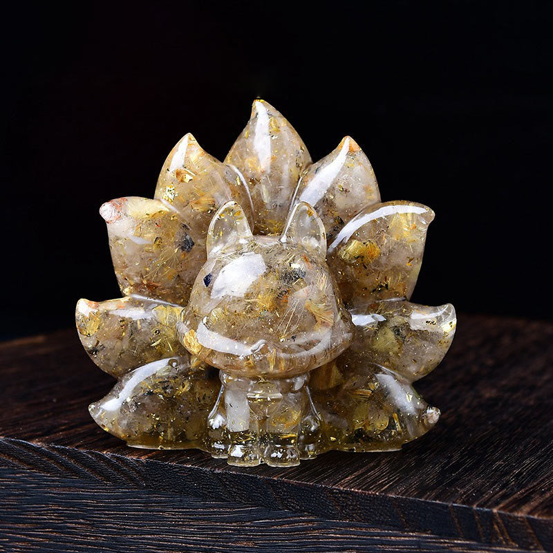 Amethyst 8.8cm Nine-Tailed Fox Animal Figurine