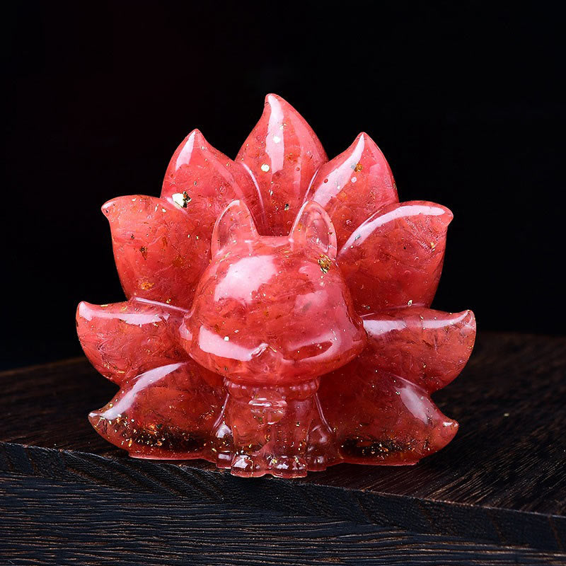 Amethyst 8.8cm Nine-Tailed Fox Animal Figurine