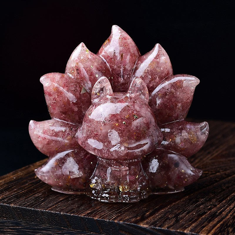Amethyst 8.8cm Nine-Tailed Fox Animal Figurine