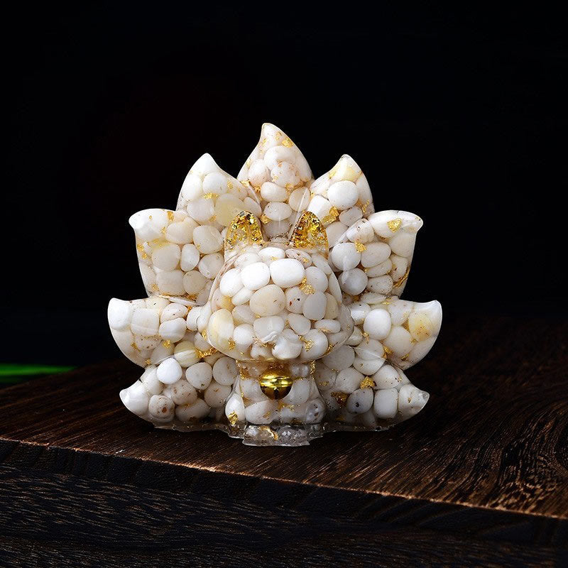 Amethyst 8.8cm Nine-Tailed Fox Animal Figurine