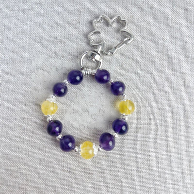 Amethyst Citrine Positive Key Chain | Spiritual Jewelry