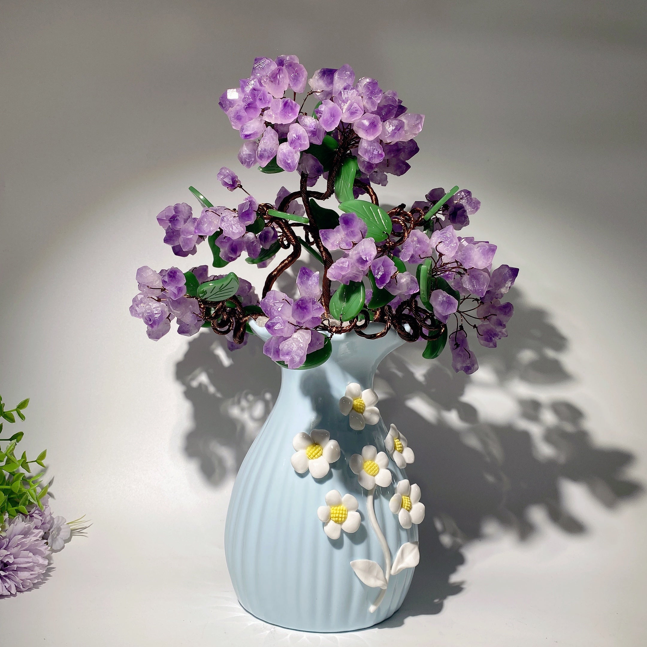 Amethyst Flower Ceramic Vase 20cm & 38cm for Spiritual Decor