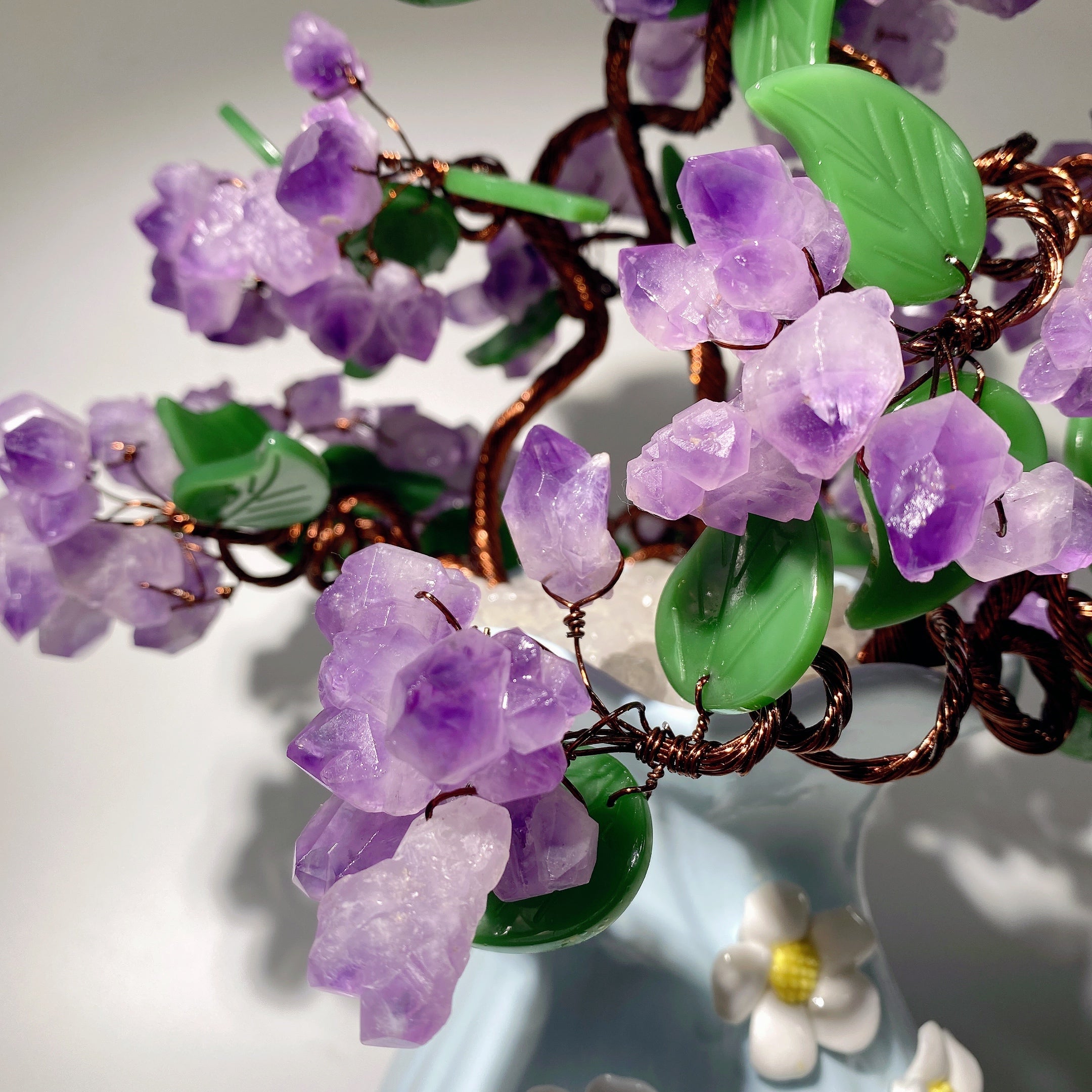 Amethyst Flower Ceramic Vase 20cm & 38cm for Spiritual Decor