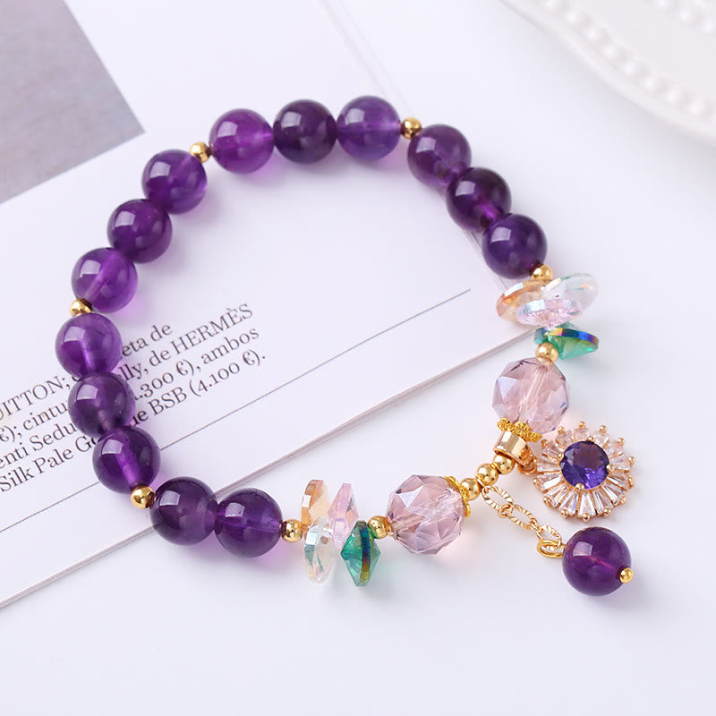 Amethyst Healing Bracelet 8mm for Spiritual Awareness