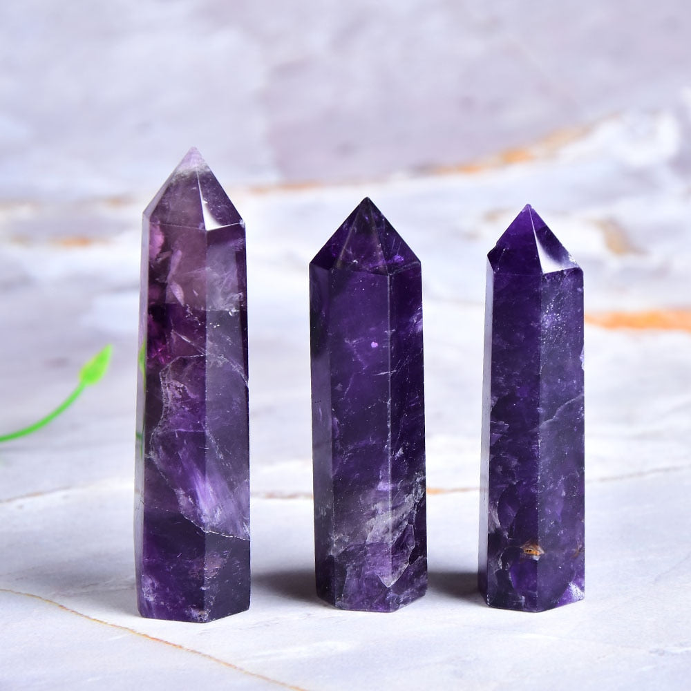 Amethyst Healing Crystal Tower for Energy Focus