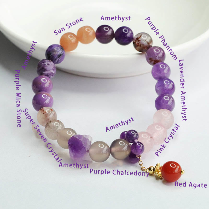 Amethyst Inner Peace Healing Bracelet 7-8mm Beads