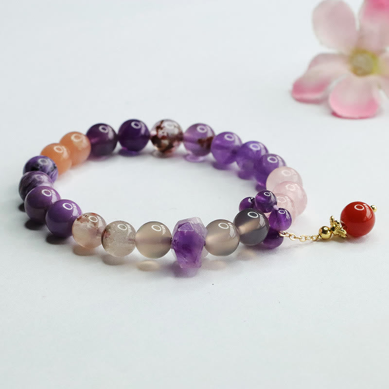 Amethyst Inner Peace Healing Bracelet 7-8mm Beads