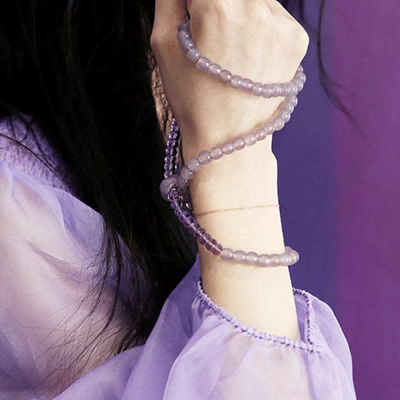 Amethyst Meditation Bracelet Natural Crystal Healing 15.5cm