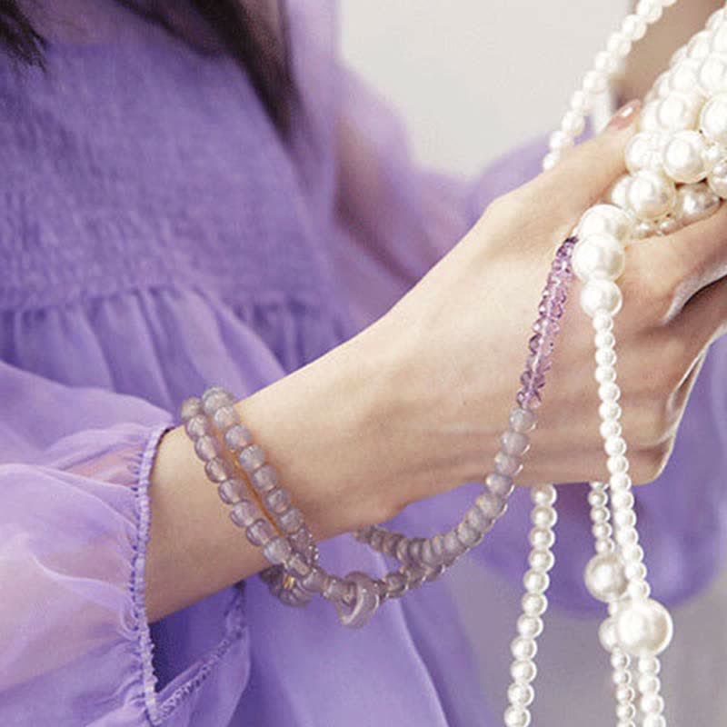 Amethyst Meditation Bracelet Natural Crystal Healing 15.5cm