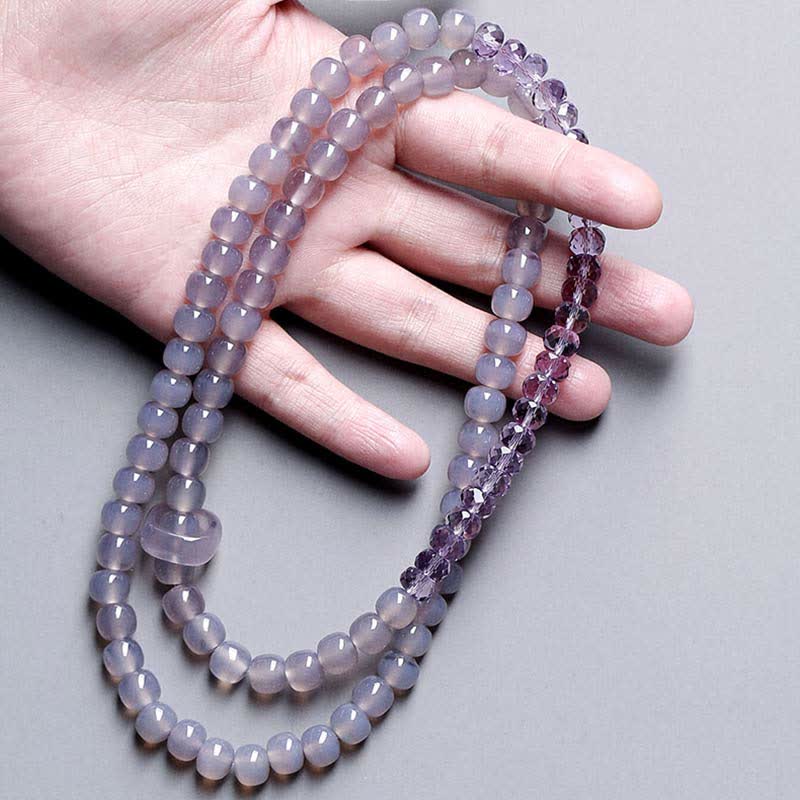 Amethyst Meditation Bracelet Natural Crystal Healing 15.5cm