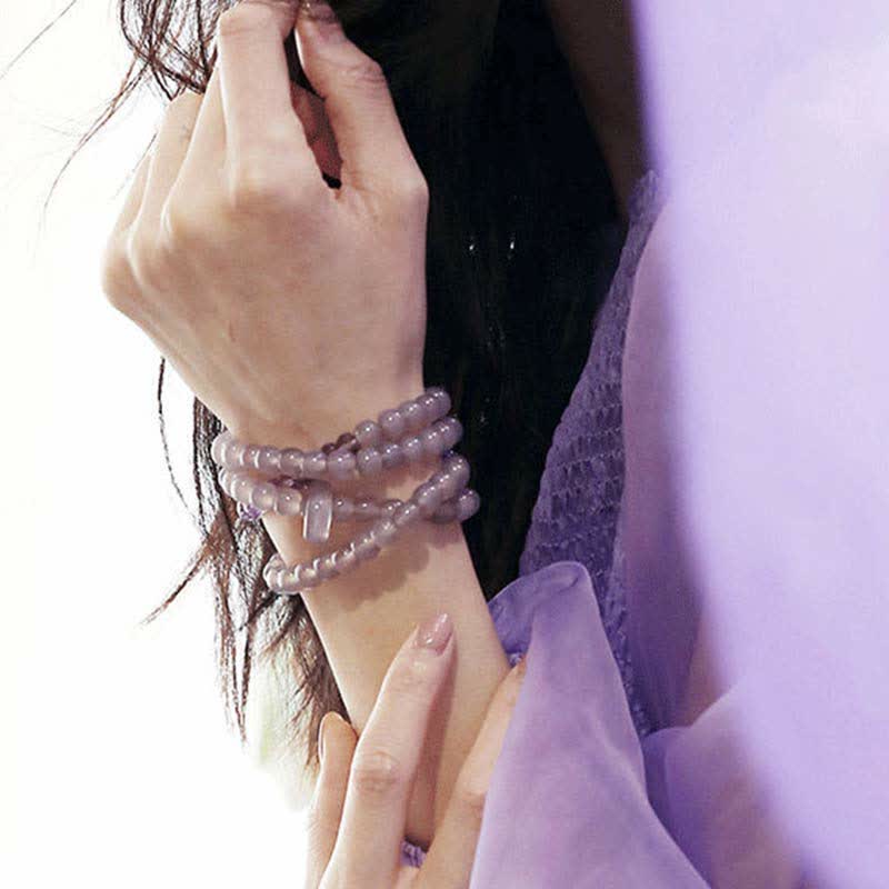 Amethyst Meditation Bracelet Natural Crystal Healing 15.5cm