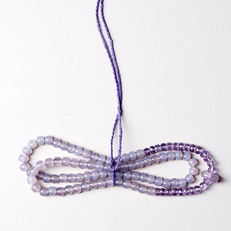 Amethyst Meditation Bracelet Natural Crystal Healing 15.5cm