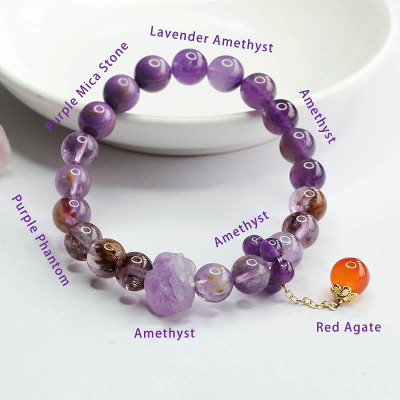 Amethyst Spiritual Awareness Bracelet 7-8mm Beads