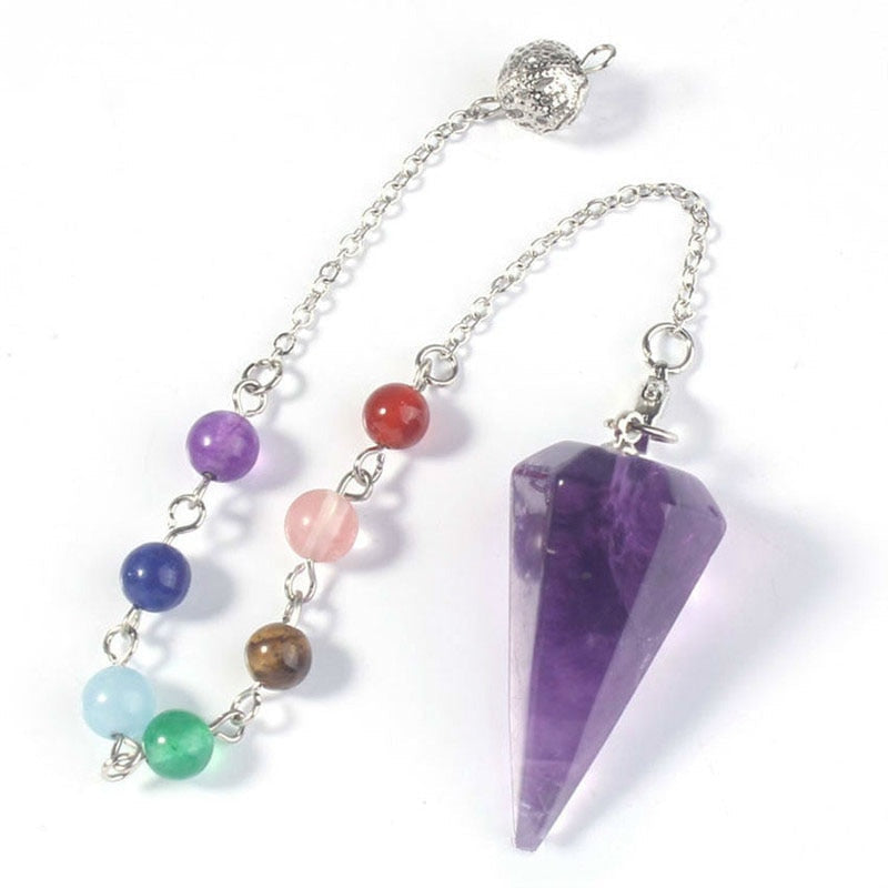 Amethyst and Tiger Eye Crystal Divination Pendulum
