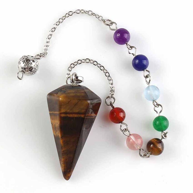 Amethyst and Tiger Eye Crystal Divination Pendulum
