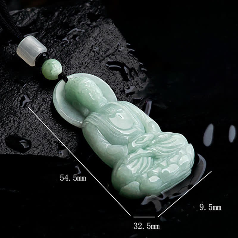 Amitabha Buddha Jade Amulet Necklace Compassion Symbol