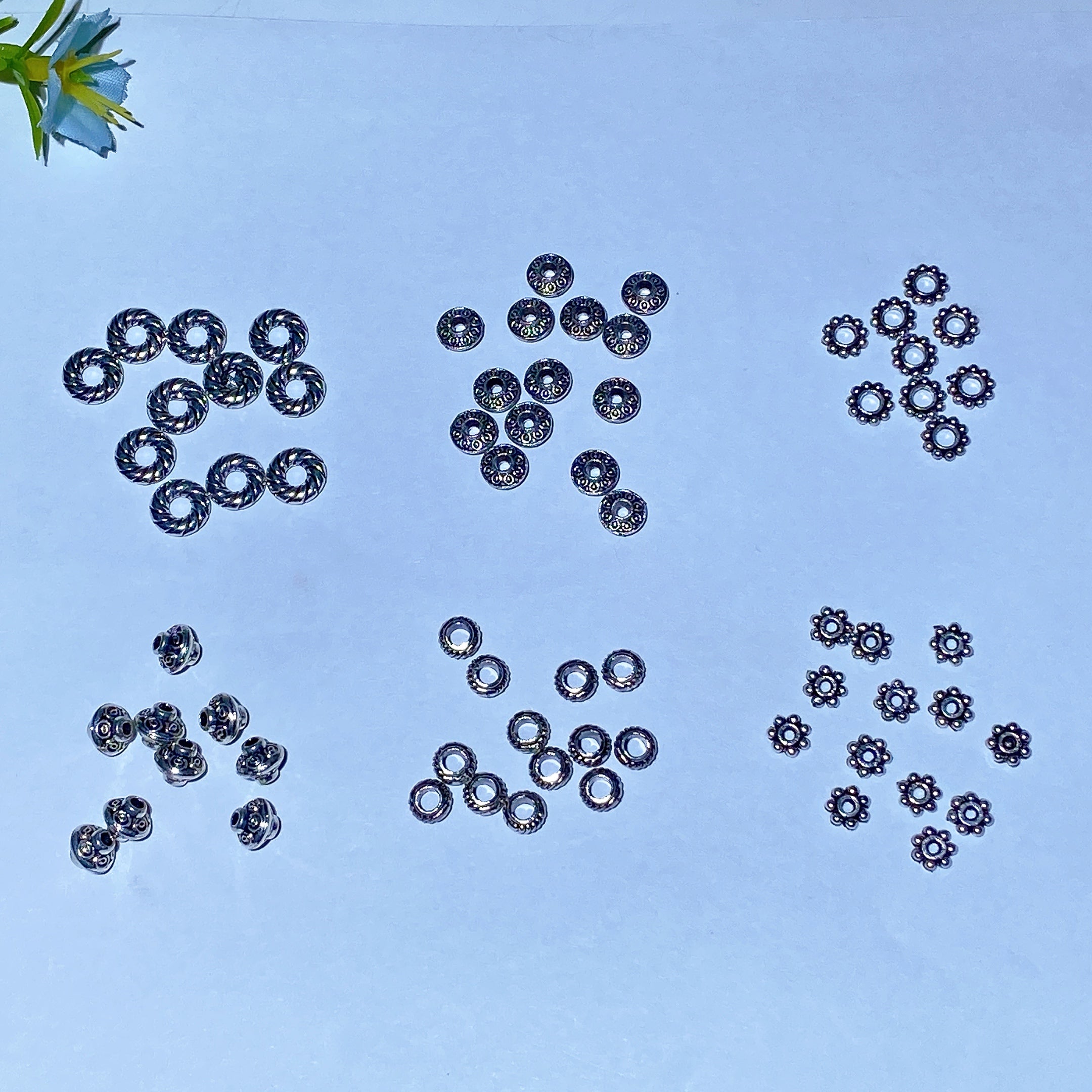 Antique Silver Spacer Beads Box for Spiritual Jewelry DIY