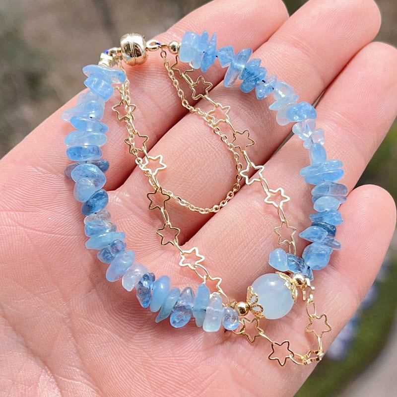 Aquamarine Healing Gravel Bracelet