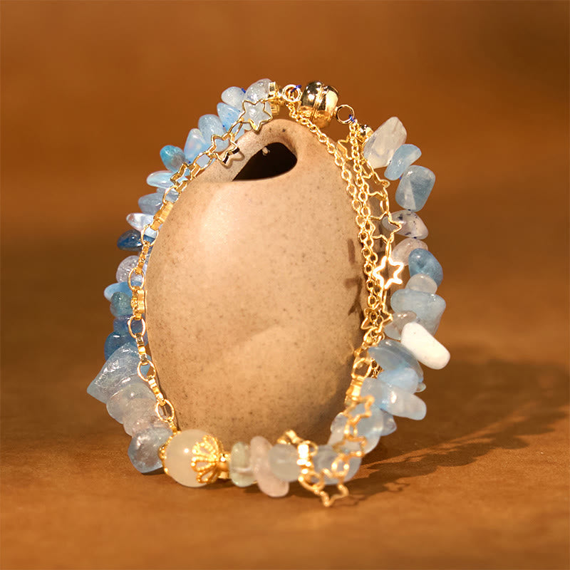 Aquamarine Healing Gravel Bracelet