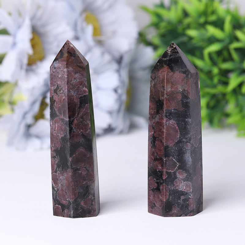 Astrophlite with Garnet Crystal Healing Towers 2.4-4.5 in