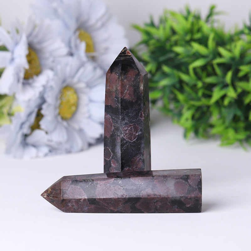 Astrophlite with Garnet Crystal Healing Towers 2.4-4.5 in