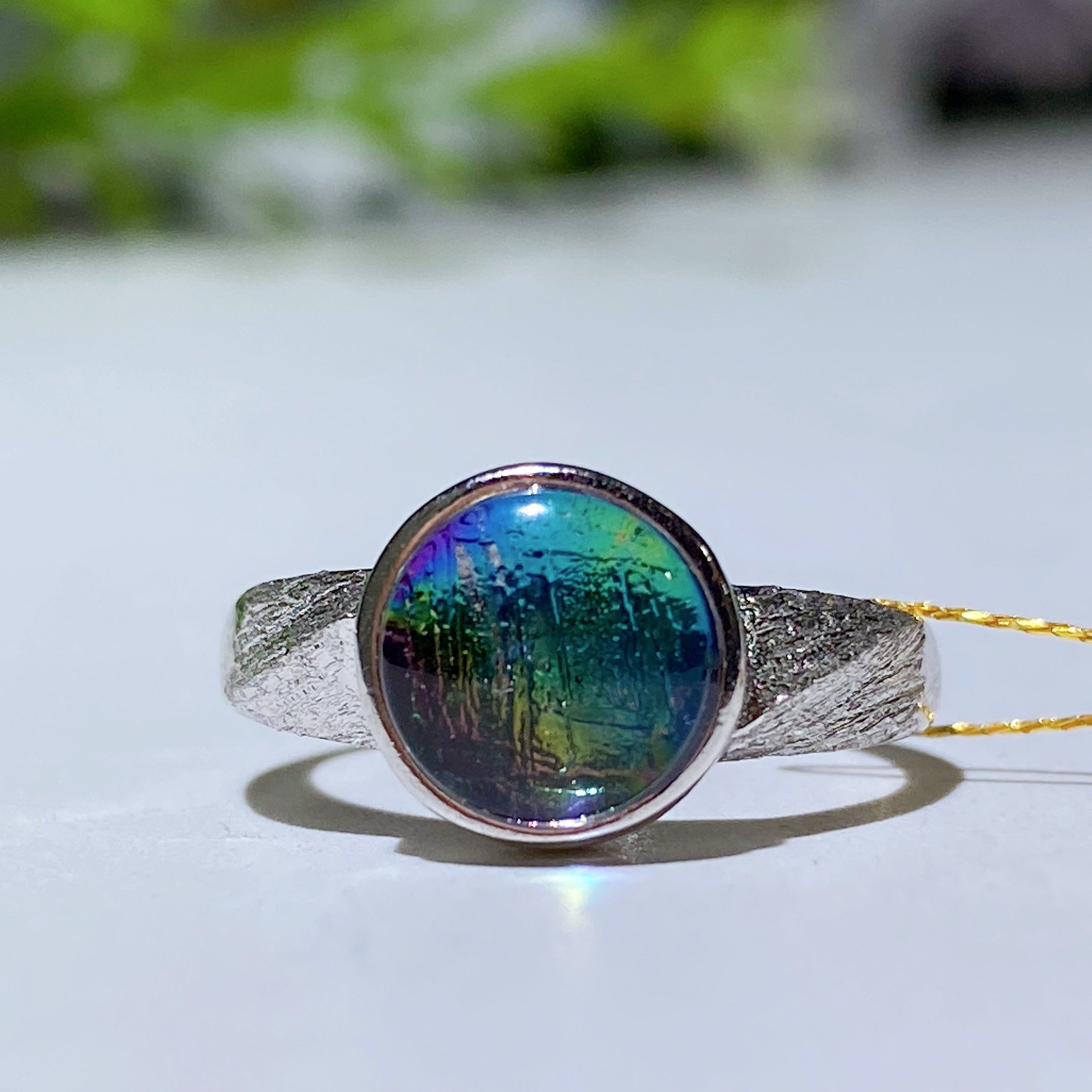 Aura Gibeon Meteorite Crystal Healing Adjustable Ring