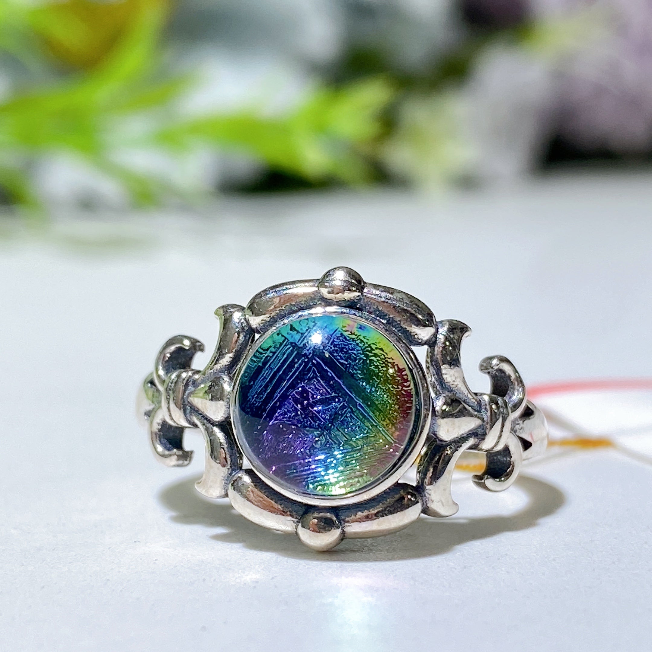 Aura Gibeon Meteorite Crystal Healing Adjustable Ring