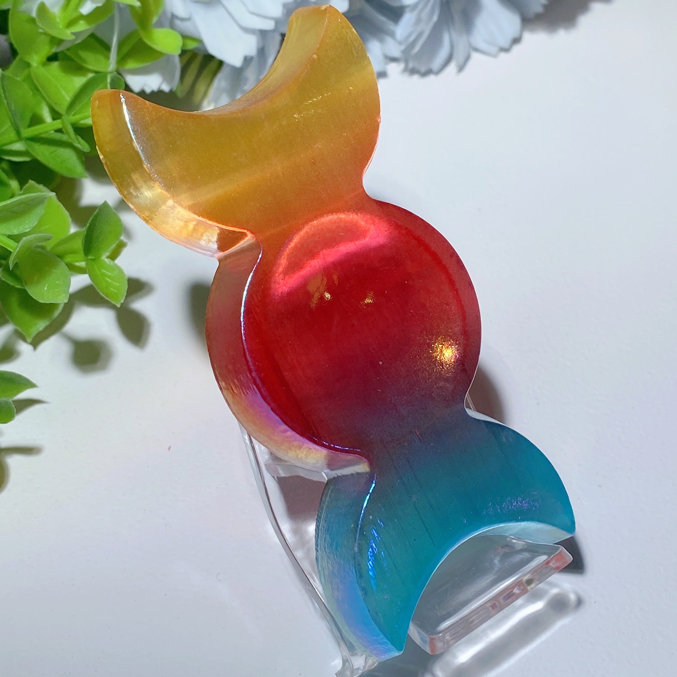 Aura Selenite Shape Bowl Carvings 2.5-4.2 inch Healing Crystals