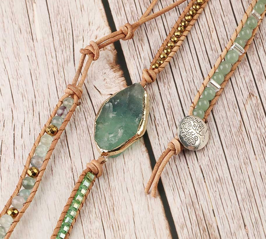 Aventurine Abundance Tree of Life Bracelet