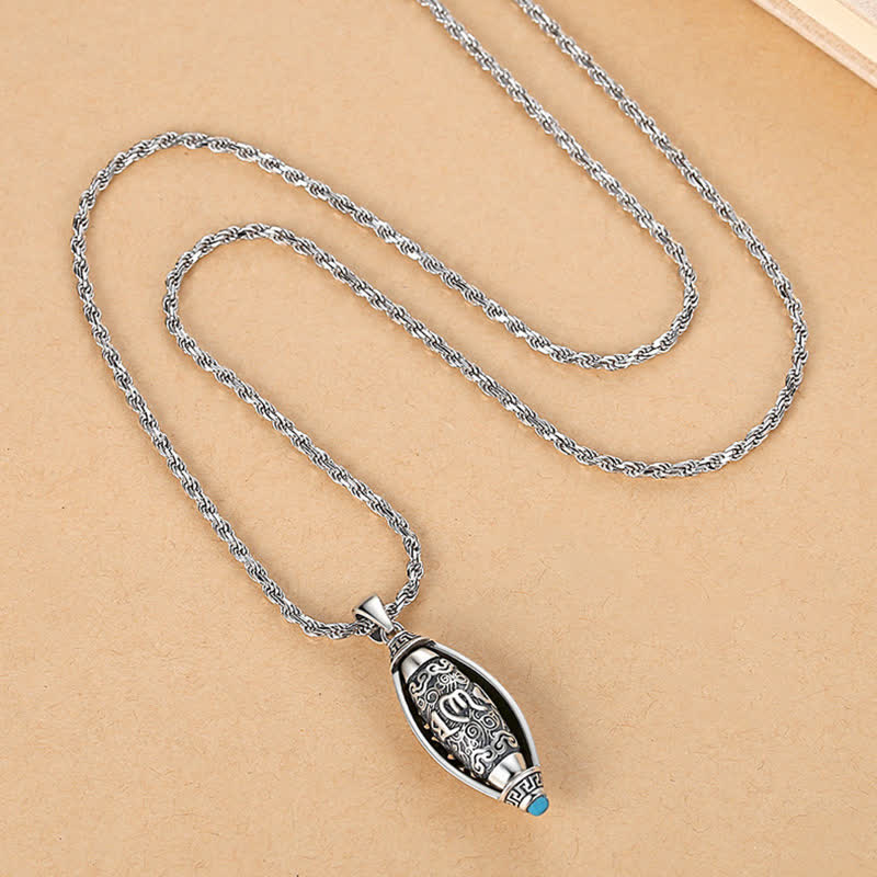 Om Mani Padme Hum Rotatable Protection Necklace Copper