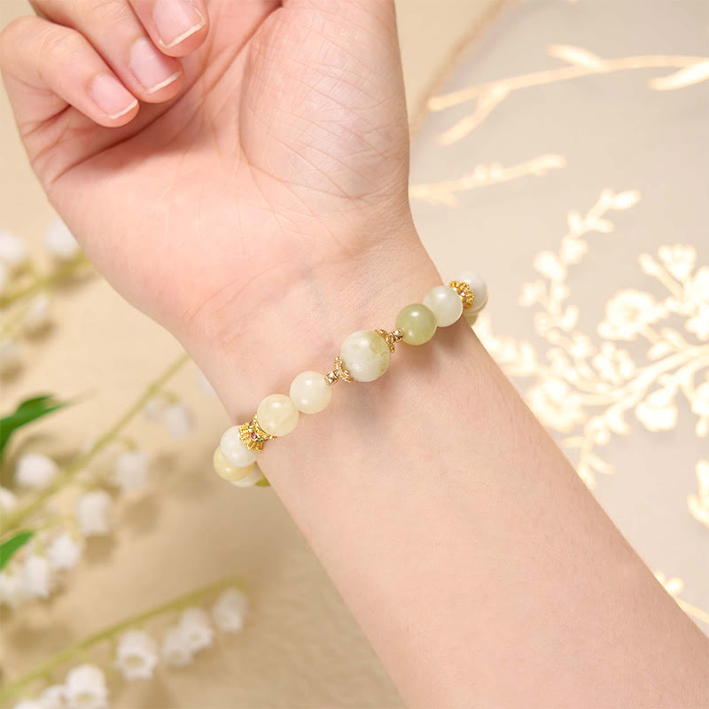Green Jade Abundance Bracelet for Women 14-16cm