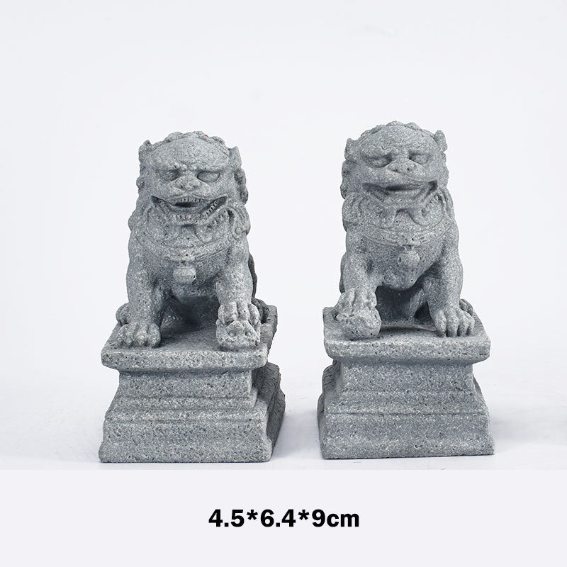 Fu Dogs Elephant Turtle Spiritual Statues Set for Home Blessings