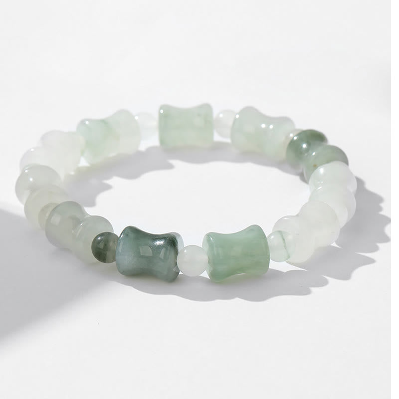 Jade Coconut Shell Bamboo Pattern Abundance Bracelet