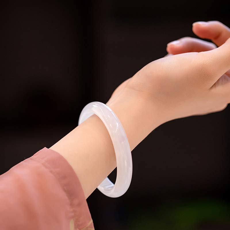 Chalcedony Harmony Bracelet Positive Energy Bangle 54mm
