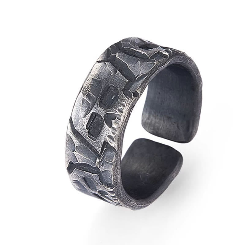 999 Sterling Silver Skeleton Pattern Spiritual Ring for Protection