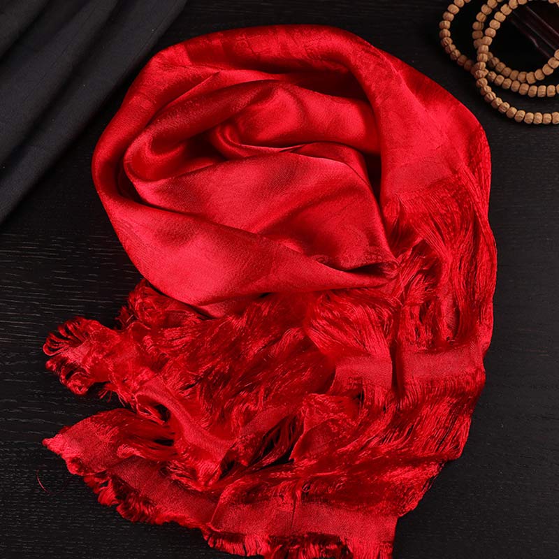 Silk Tibetan Khata Scarf 5 Colors for Zen Decor
