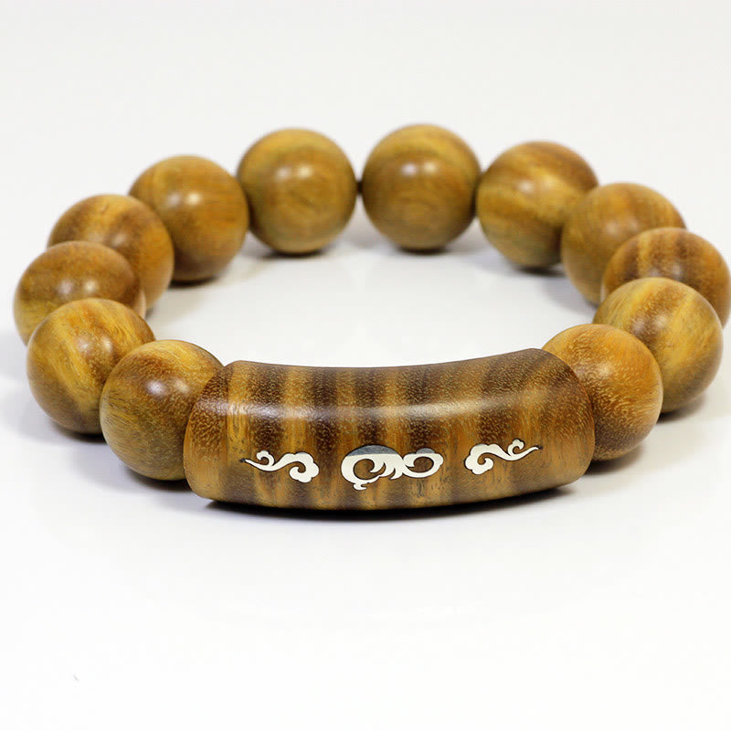 8mm Green Sandalwood Om Mani Padme Hum Peace Bracelet