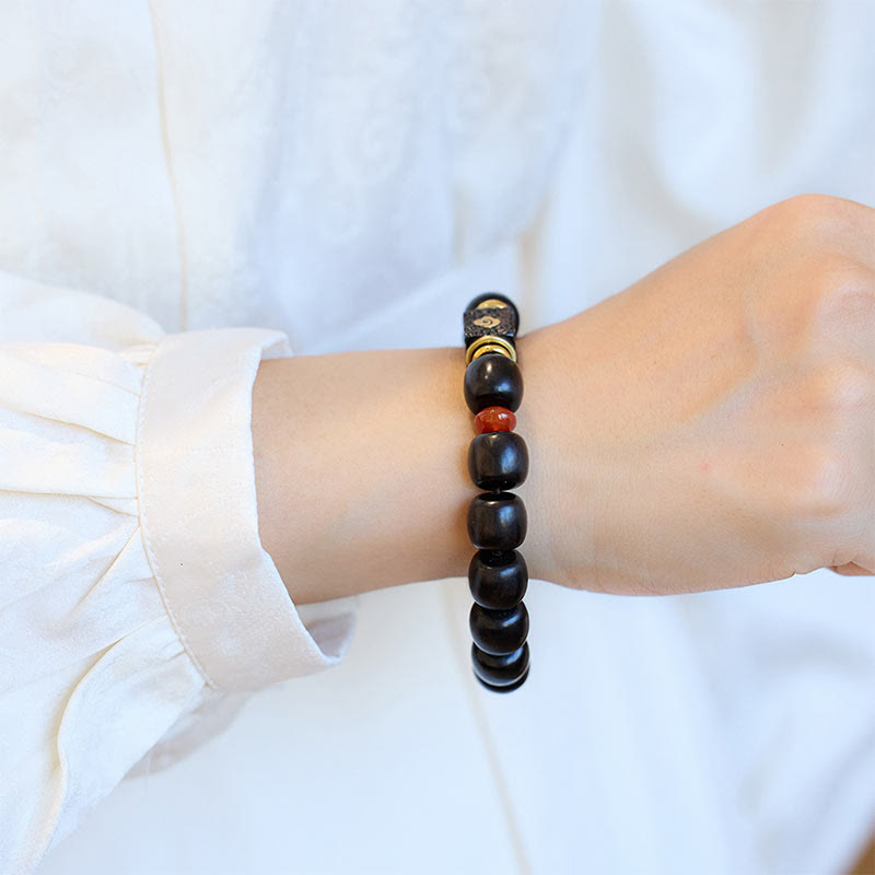 Ebony Wood Auspicious Clouds Calm Bracelet 14-16cm