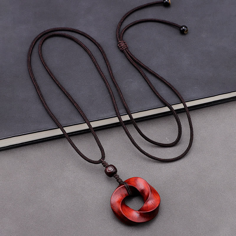 Spiritual Red Sandalwood Auspicious Clouds Necklace