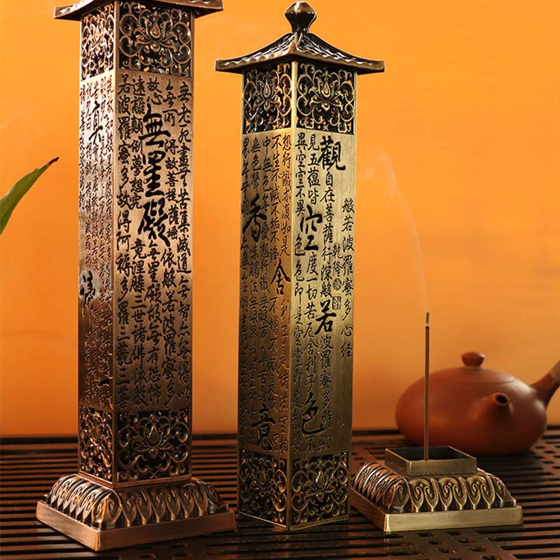 Heart Sutra Alloy Incense Burner for Spiritual Healing
