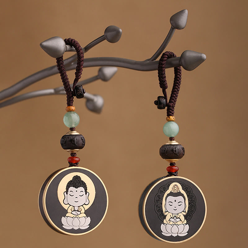 Ebony Rosewood Spiritual Balance Car Key Chain | Healing Sounds
