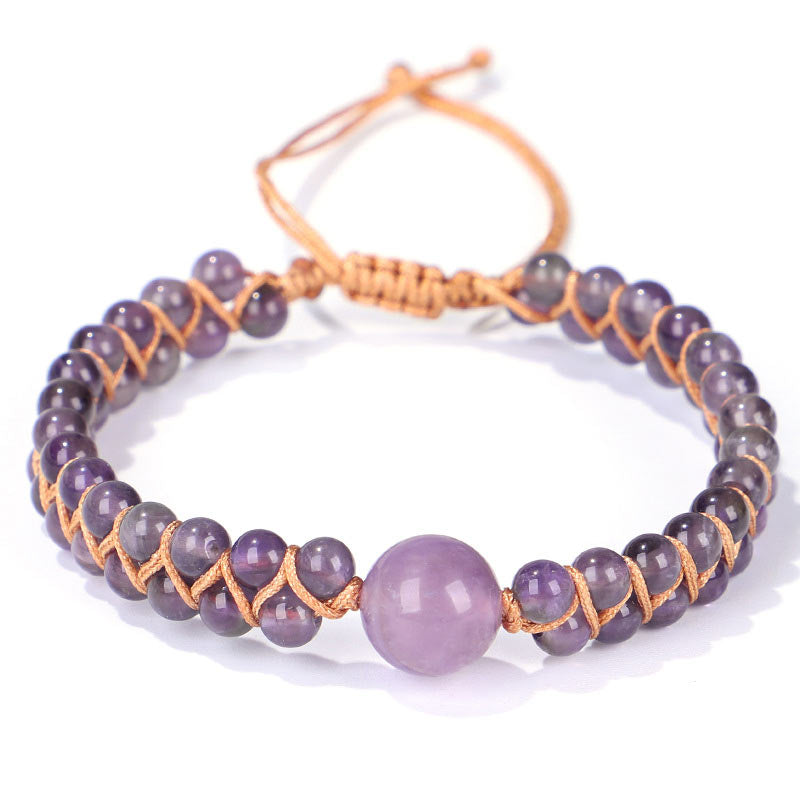 4mm Blue Tiger Eye and Amethyst Protection Bracelet