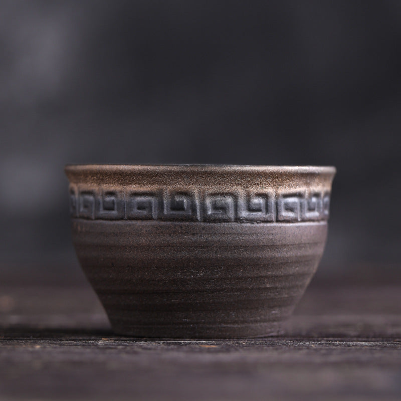 Striped Ceramic Teacup 80ml | Zen Decor Bowl
