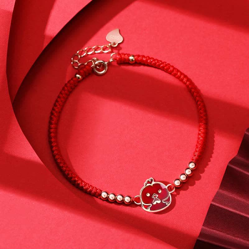 925 Sterling Silver Chinese Zodiac Red String Bracelet