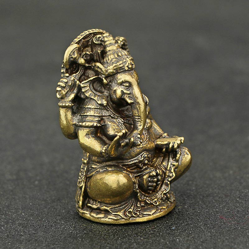 Copper Ganesh Elephant Statue for Wealth and Protection
